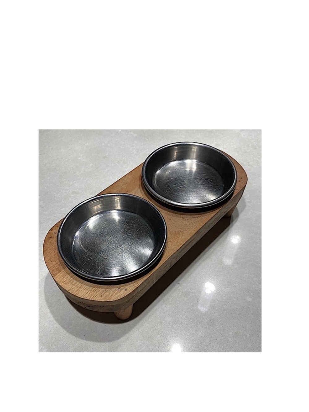 Durabolz Stainless Steel Cat Dish&customizes hand made solid wood stand ⭐️⭐️⭐️⭐️